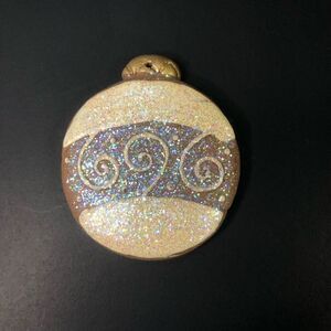 yankee candle gingerbread cookie ornament sparkling finish brown and white 2.5”